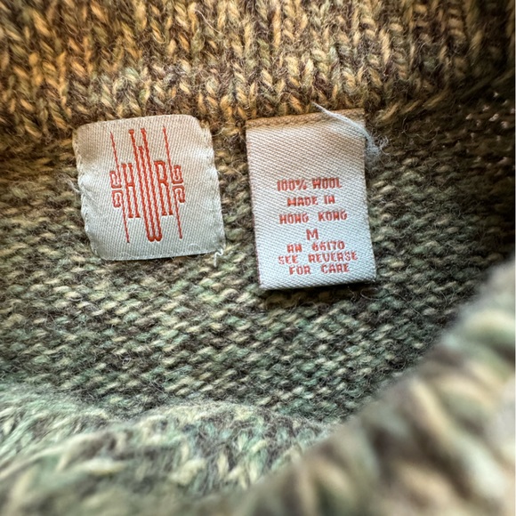 Anthropologie: Green Wool button down cardigan : Green - Picture 4 of 5